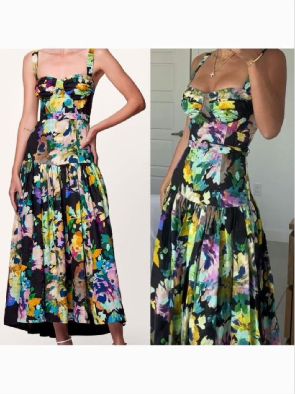 NWT Luxxel Fitted Maxi Dress with Matching Belt